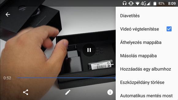 A Google Fotókon keresztül érdemes videót nézni a gyári kínálatból