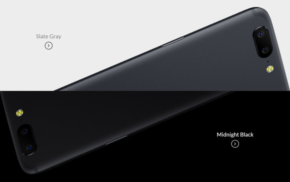 A OnePlus 5 jelenlegi színvariációi