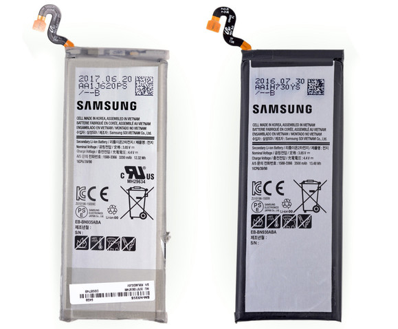 A Samsung Galaxy Note FE és a Note 7 telepe egymás mellett