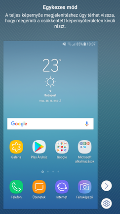 Remekül használható az egykezes mód, gyakran jön jól!