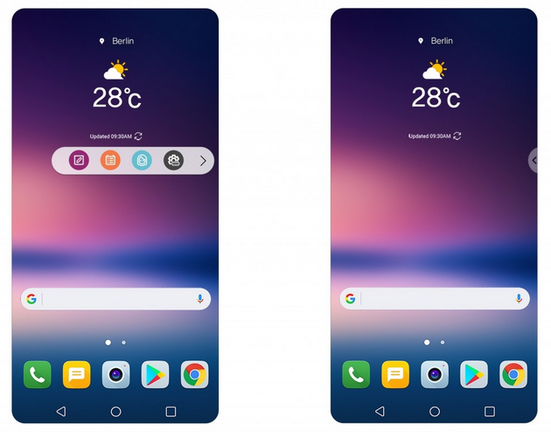 Oldalról előhúzható sáv a másodlagos kijelző helyett