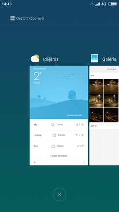 Osztott képernyős nézet a MIUI 9-ben