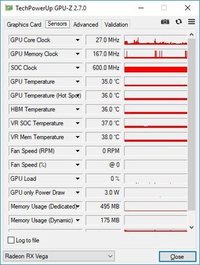 Az ASUS ROG Strix Vega 64 OC CPU-Z képei