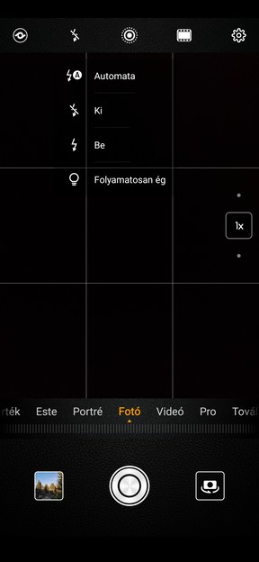A Mate 20 Pro normál és profi, vagyis kézi módja
