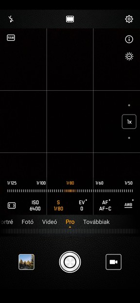 A Mate 20 Pro normál és profi, vagyis kézi módja