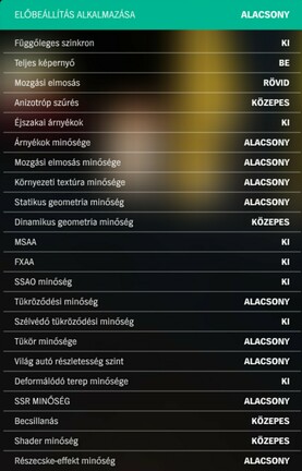 Forza Horizon 4: bal oldalon az integrált GPU, jobb oldalon az RTX beállításai láthatók