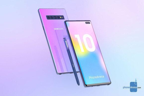 A Galaxy Note 10 a PhoneArena elképzelésében