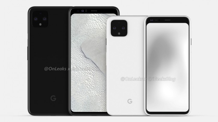 A Pixel 4 XL és a Pixel 4 renderképe