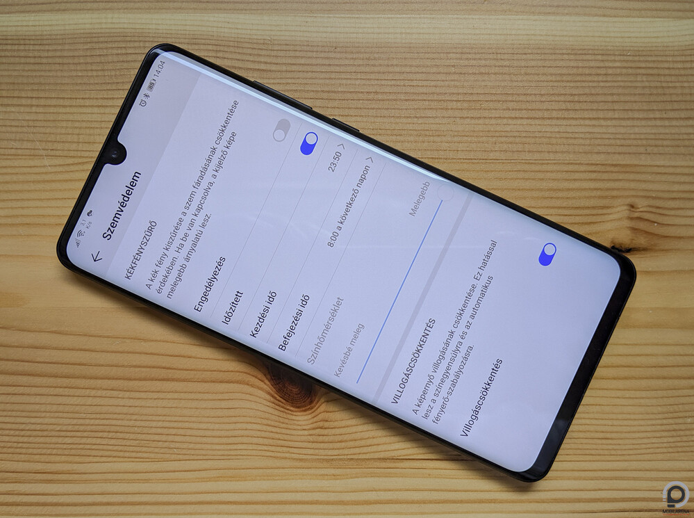 A villogáscsökkenés a P30 Pro beállításaik között bekapcsolható