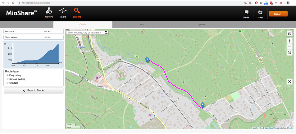 A MioShare oldal is az OpenStreetMap biciklis adatbázisát használja