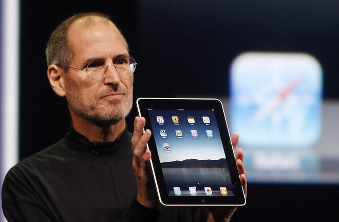 Steve Jobs az első iPad bemutatóján, 2010-ben