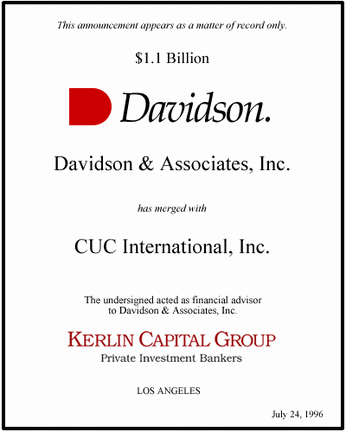 A Blizzardot és a Blizzard North-t is tulajdonló Davidson & Associates felvásárlását a CUC International ezzel a kis poszterrel jelentette be a Wall Street Journalban