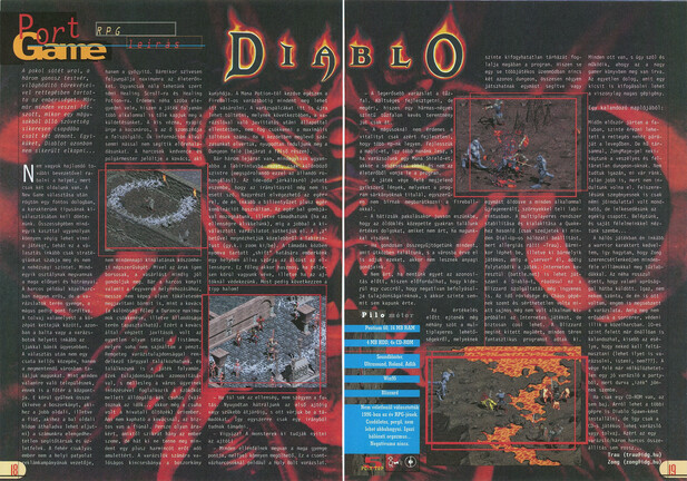 Diablo a PC-X szerint. A felhasznált képek még az 1996 eleji alfaverzióból származnak.
