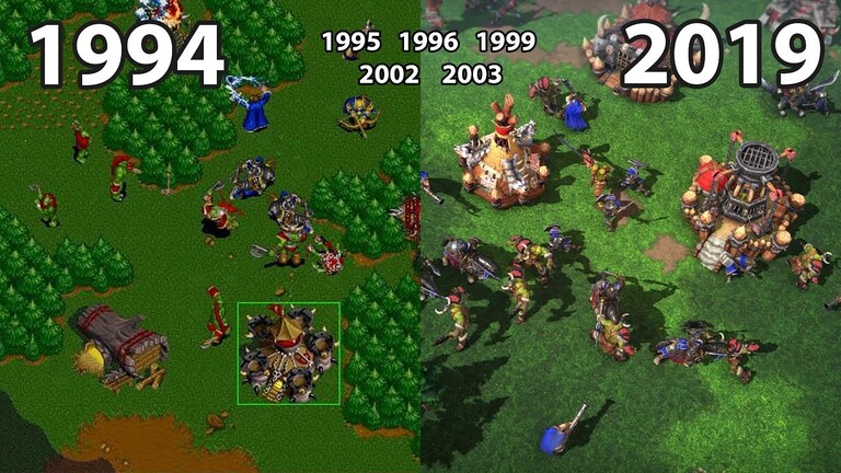 „Fogd a kedvenc játékodat, és készítsd el annak jobb és modernebb verzióját!” – a Blizzard és a Condor fejlesztési filozófiája igen hasonló volt. A kép bal oldalán az első Warcraft látható, 1994-ből