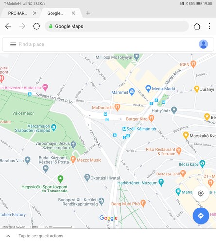 A Térkép a Google appban bejelentkezés nélkül és böngészőből bejelentkezve, mentett helyekkel