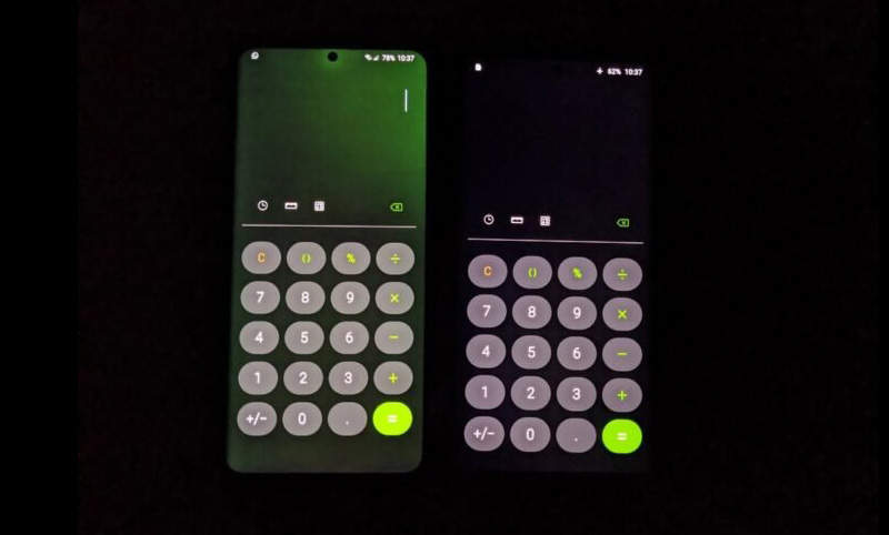 Zöldes elszíneződés az S30 Ultra képernyőjén, balra