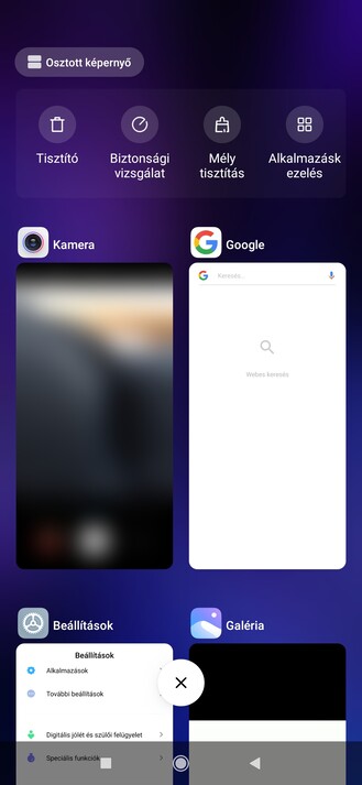 Továbbra is imádom, hogy az alkalmazáskezelőben elhomályosítja a kamera utolsó élőképét.