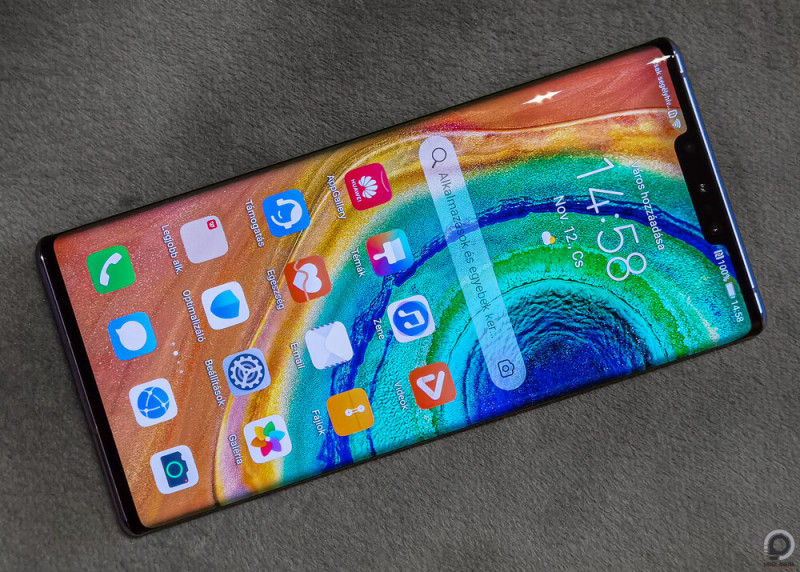 A Petal kereső widgetje az HMS-es Mate 30 Pro főképernyőjén