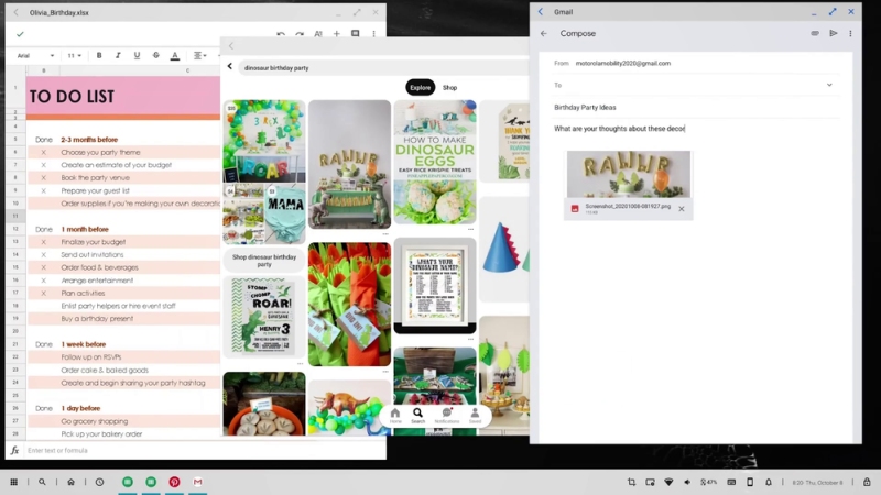 Asztali nézet Motorola módra