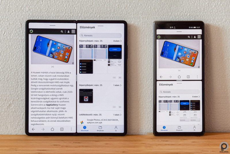 A Mate X2 nyitva és csukva