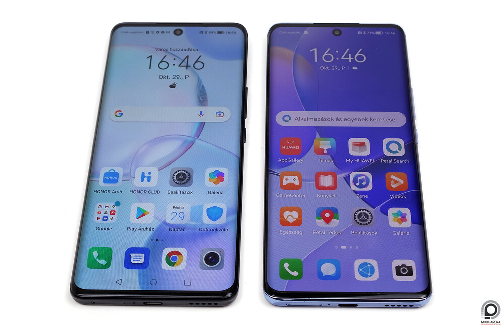 Balra a Honor, jobbra a Huawei