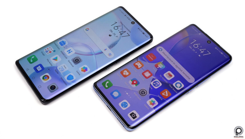 Honor 50 (fekete hátlap) és Huawei Nova 9 (kék)