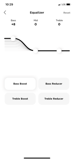 Így néz ki a Bose Music újonnan érkezett EQ-jának felhasználói felülete.