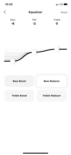 Így néz ki a Bose Music újonnan érkezett EQ-jának felhasználói felülete.