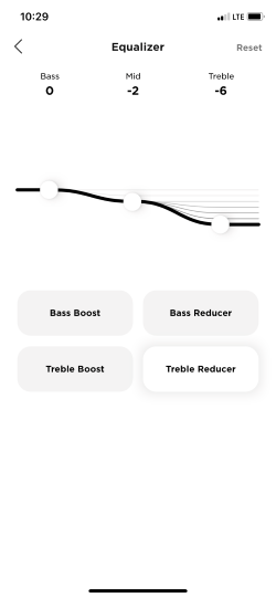 Így néz ki a Bose Music újonnan érkezett EQ-jának felhasználói felülete.
