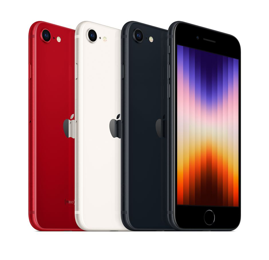 Az elérhető színek az új iPhone SE-ből.