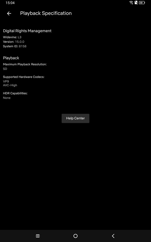 A Tab 10s specifikációja és a Netflix a gépen.