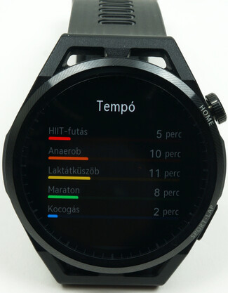 Edzéseinkről a Regenerálódási pulzus mérése után részletes adatokat nézhetünk meg közvetlen csuklónkról. Összesen tíz edzés adatát tárolja az óra.