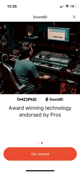 A SoundID indítóképernyője. Az algoritmust a SonarWorks hangmérnökeivel közösen fejlesztették.