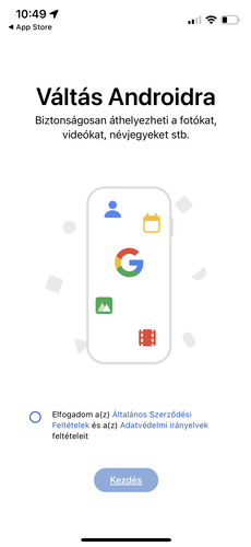 Így néz ki a Váltás Androidra alkalmazás.