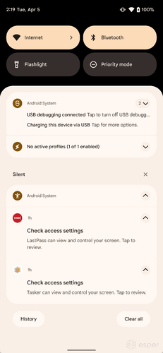 Értesítés Android 12 alatt arról, hogy a háttérben fut egy szolgáltatás, aminek sok mindenhez van hozzáférése.