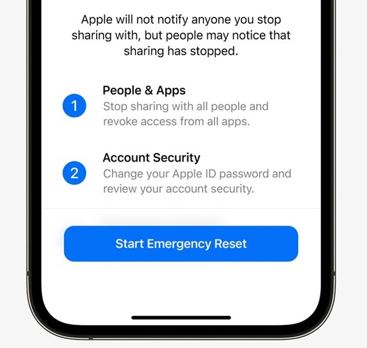 Safety Check az iOS 16-ban.