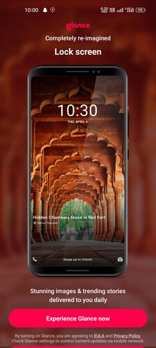 Így néz ki a Glance egy indiai Realme mobilon.
