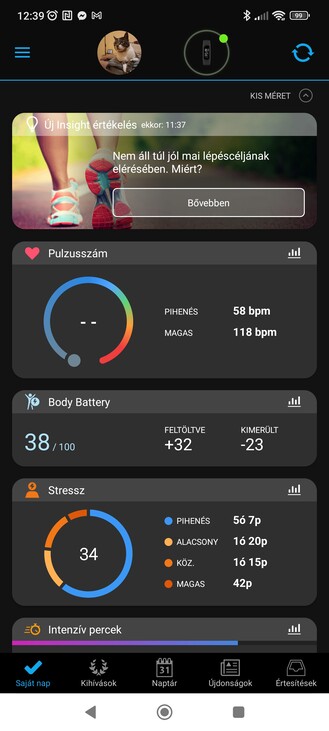 A Connect alkalmazás főoldala.