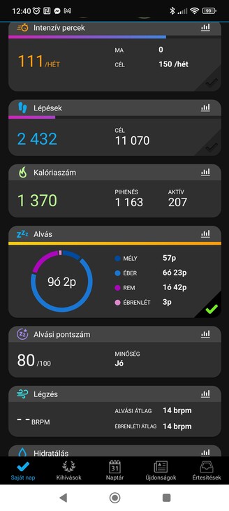 A Connect alkalmazás főoldala.