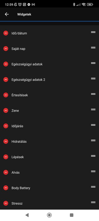 A Vivosmart 5 beállításai.
