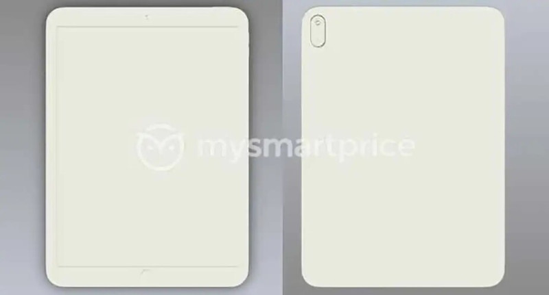 A tizedik generációs iPad elölről és hátulról.