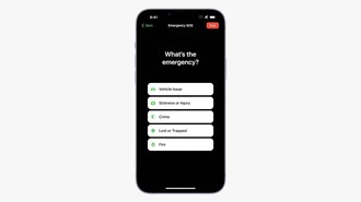 A műholdas vészhelyzeti üzenetküldő az iOS-ben.