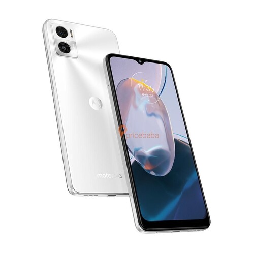 Moto E22 fehérben.