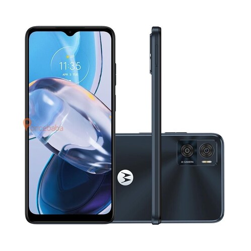 Moto E22 fekete és kék színben.