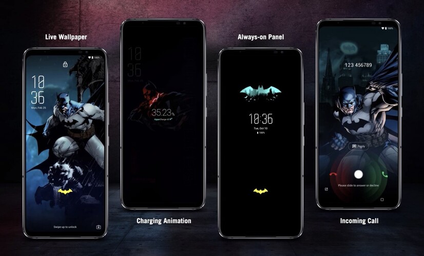 Ilyen tematizált szoftveres kiegészítések vannak a ROG Phone 6 / 6D Batman kiadásában.
