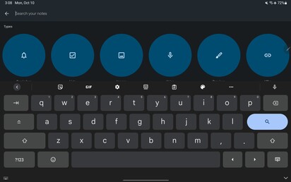 Ilyen az új Gboard táblagépen.
