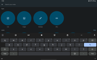 A 12.3-as frissítés előtti verziókban így néz ki a Google táblagép.