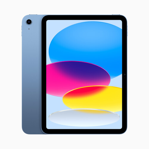 Az új iPad (10. generáció) beilleszkedik a többiek közé a négyzetes formával.