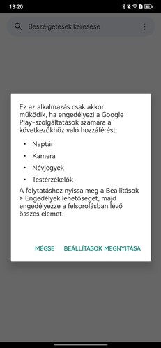A Google-féle üzenetküldő vagy telefon alkalmazás letölthető, de nem megy.