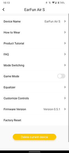 Így néz ki a program Android 12-n, az aptX-re váltás viszont nem az Earfun alkalmazásában, hanem a telefon beállításai között lehetséges.
